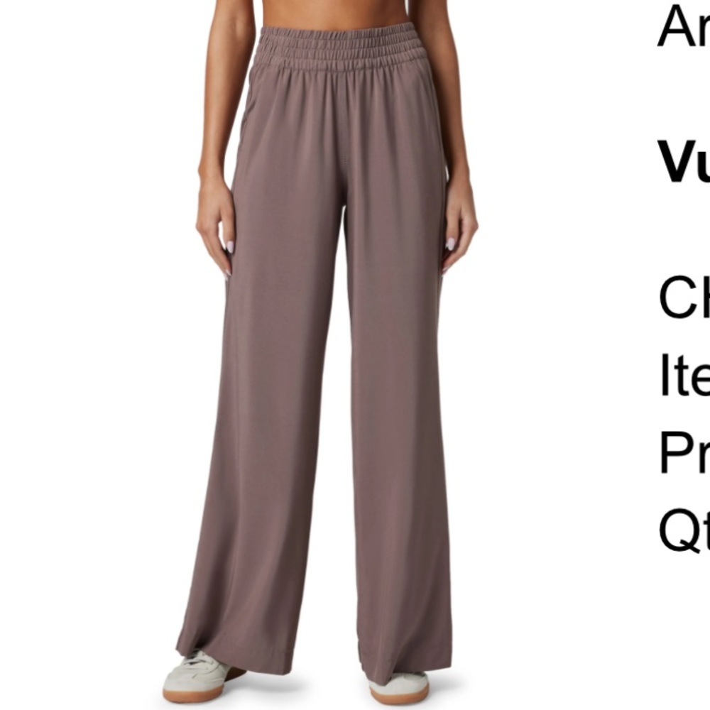 Vuori Villa wide leg pants chocolate